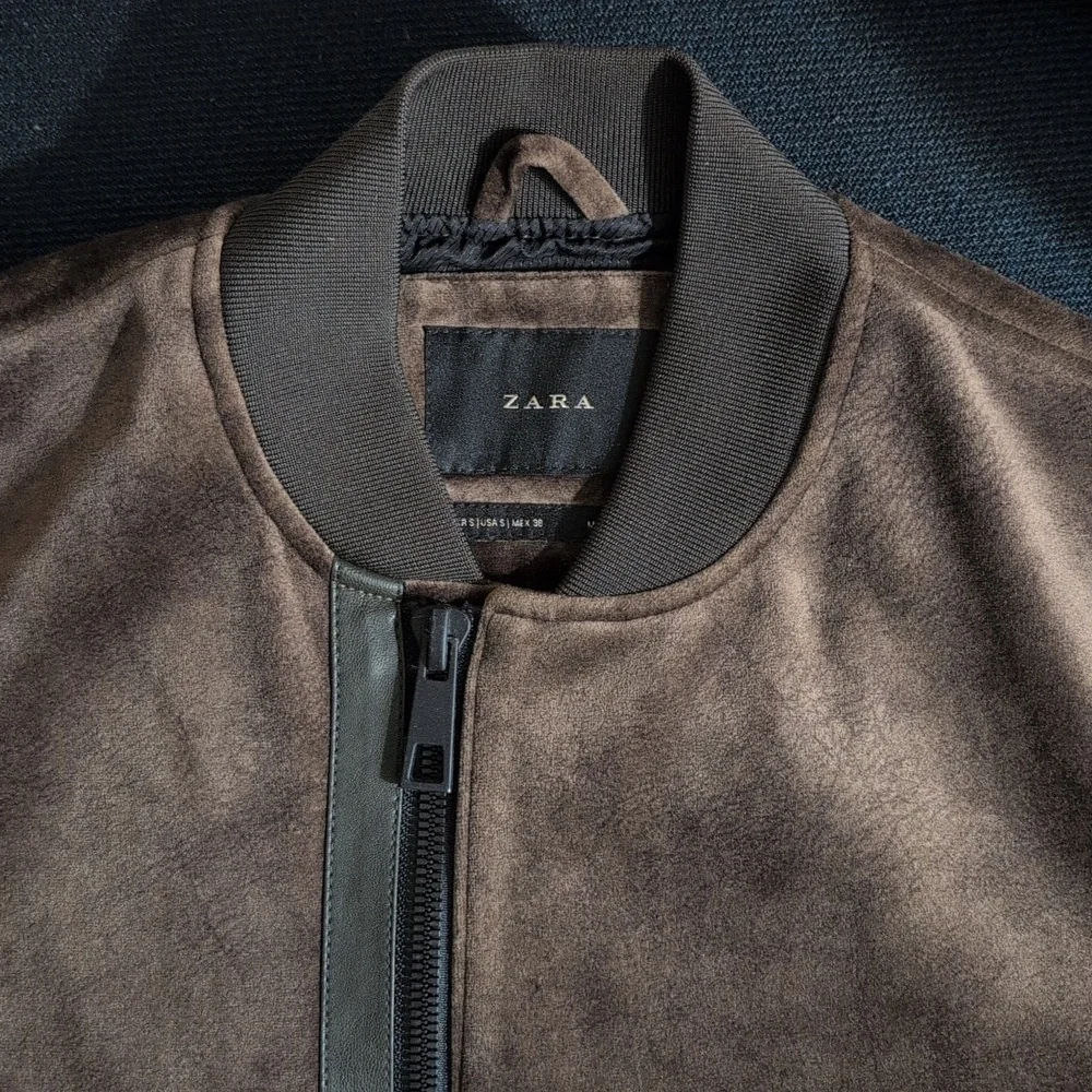 Zara Viscose Brown Bomber Jacket (Size Small) - Picture 3 of 6